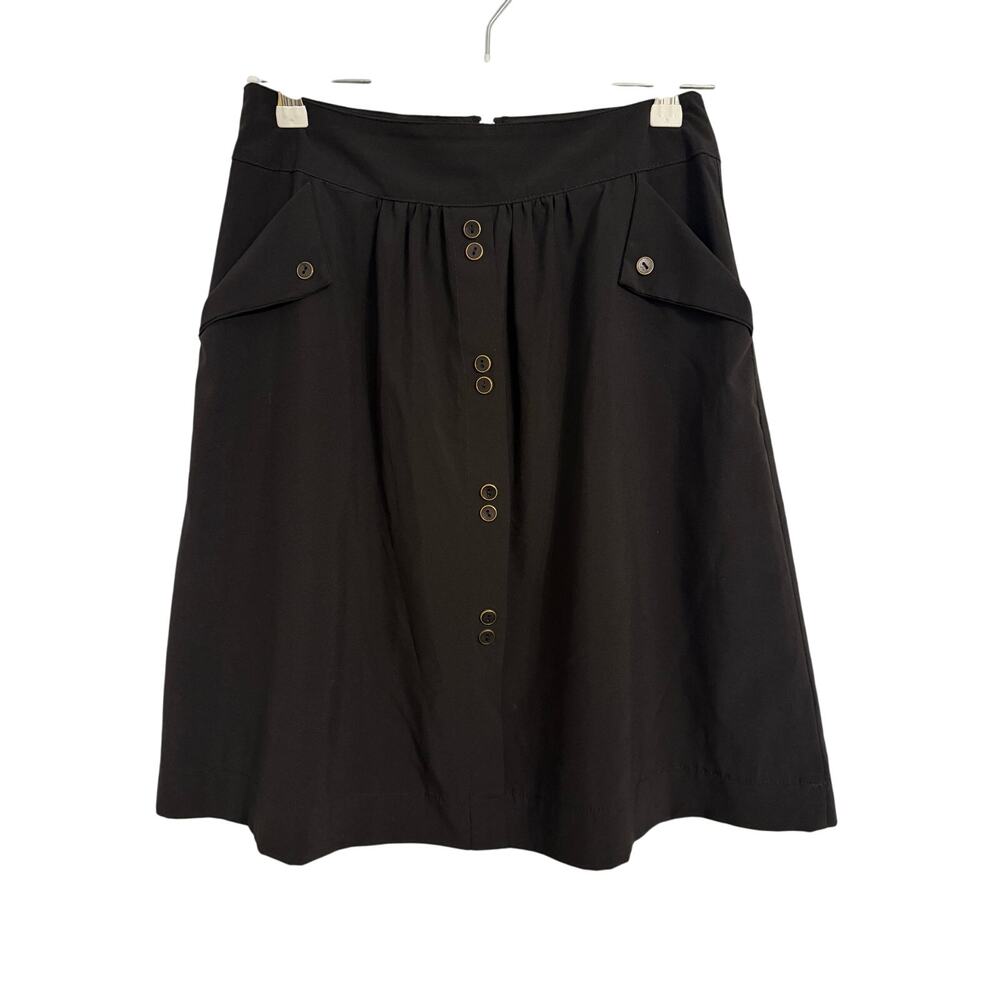 Final‎ Touch Women's M Whimsigoth Dark Academia Flap Pocket Button Knee Skirt